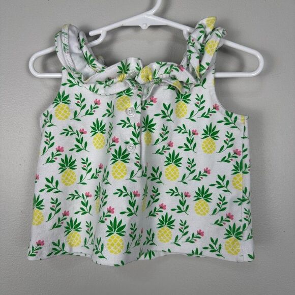 Janie and Jack Girls 2T Toddler Tank Top Shirt Pineapple Ruffle Sleeveless - Picture 5 of 5